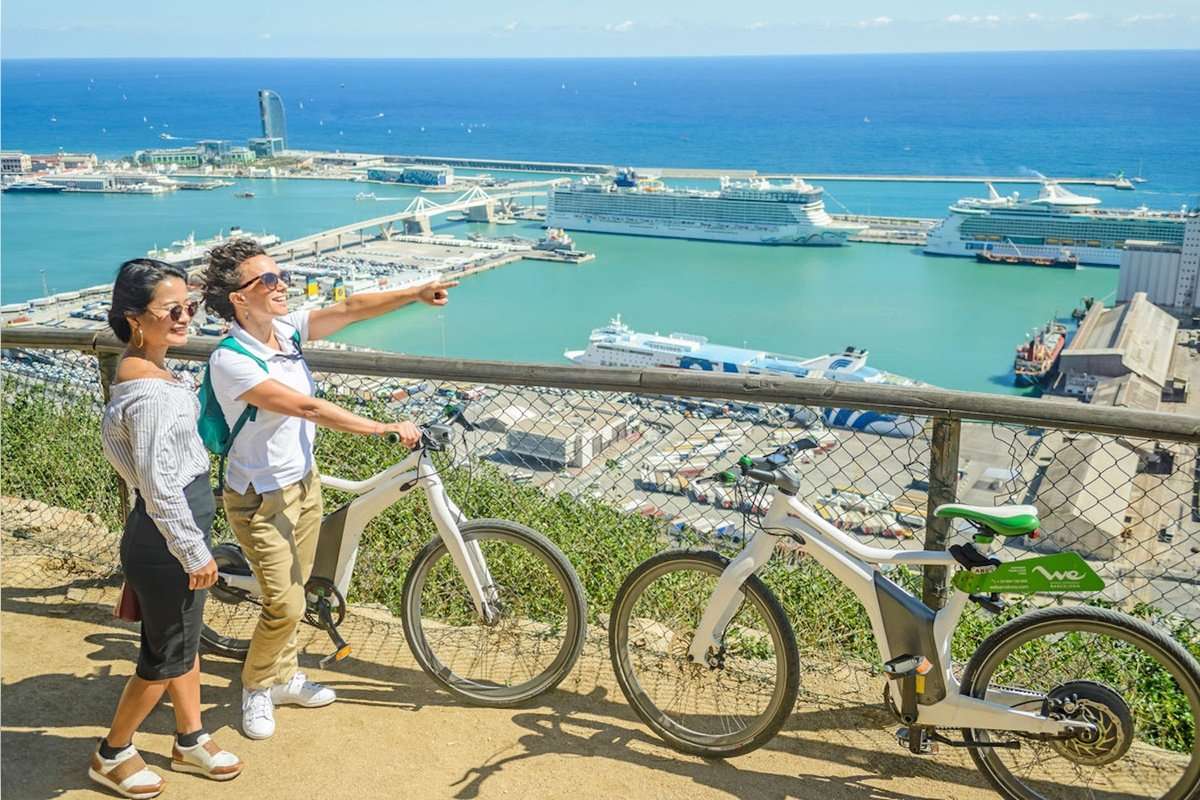 eBike, teleférico Montjuic y paseo en barco