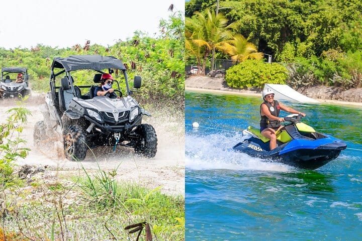 Buggy y moto acuática con parque acuático