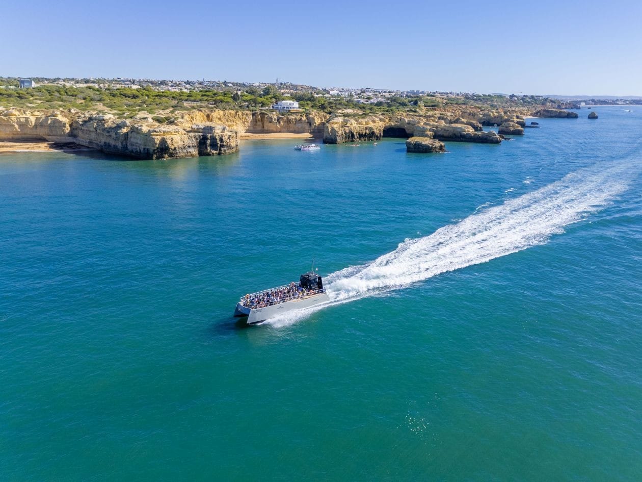 Delfines y cuevas de Benagil en catamarán