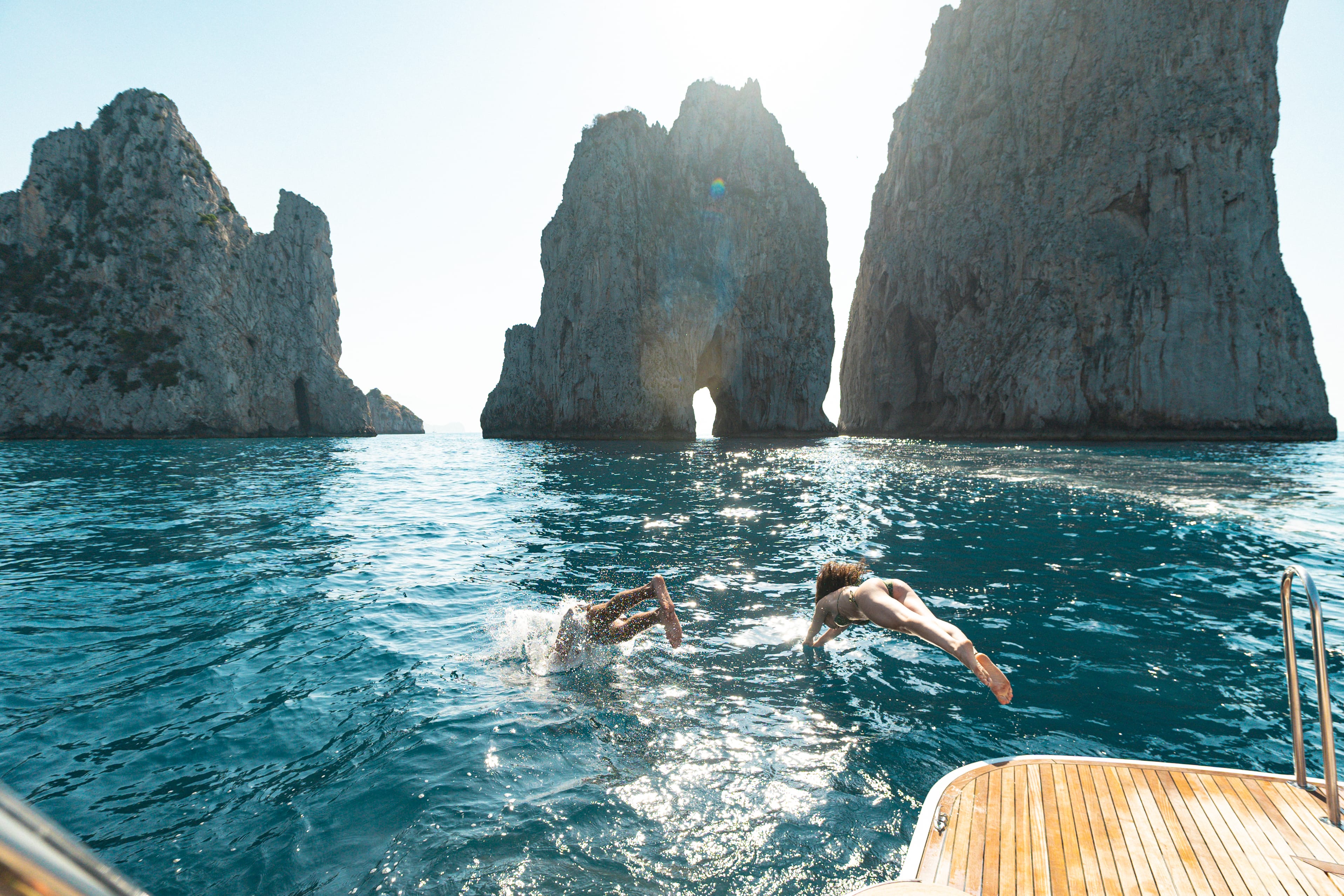 Día completo en barco por Capri y Gruta Azul
