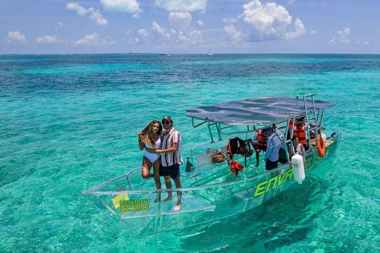 Barco transparente y snorkel en Cozumel - Imagen 2