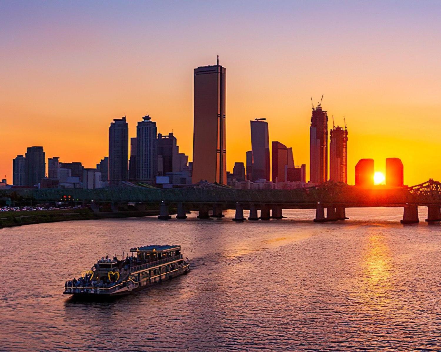 Atardecer encantador en el río Han - Imagen 1