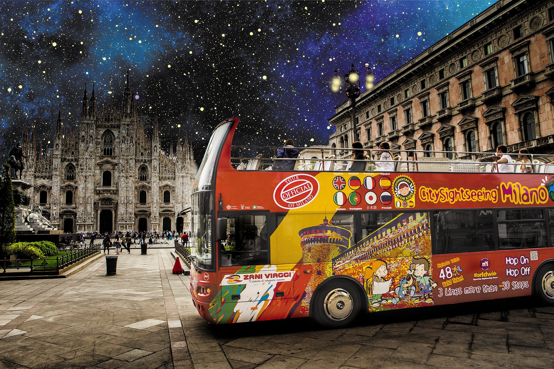 Milán de noche en bus descubierto - Imagen 1